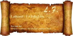 Lakner Fridolin névjegykártya